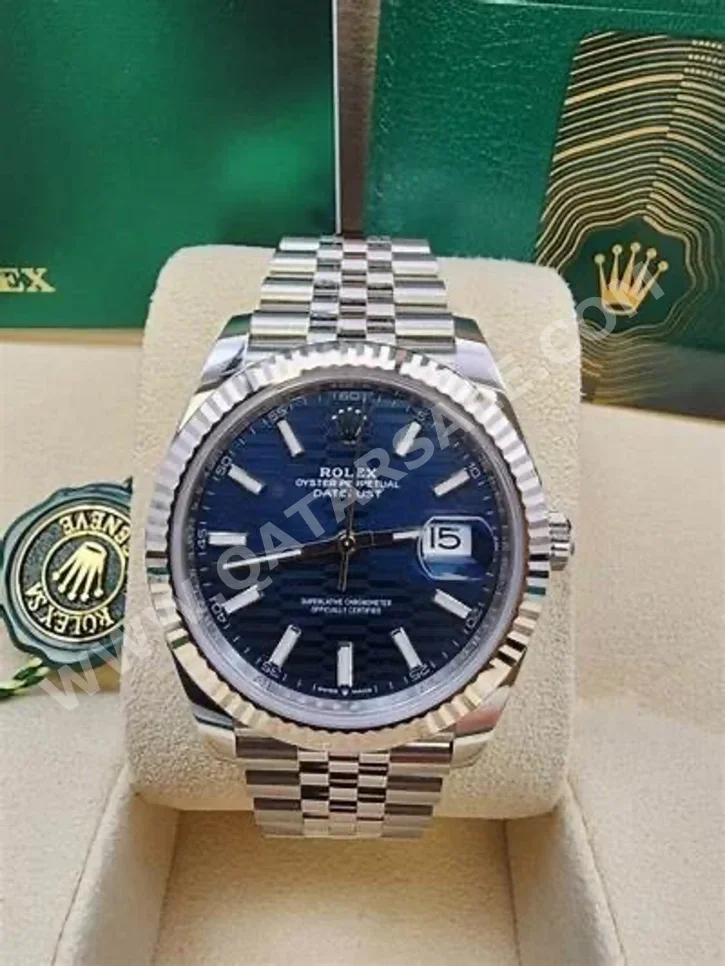 ساعات - رولكس  - ساعات ميكانيكية  - أزرق  - ساعات رجالي