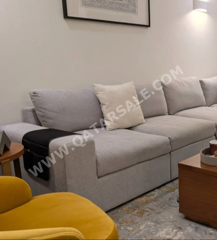 الأرائك والكنب والكراسي بان ايماريتس  كنبة زاوية  - اللون الرمادي