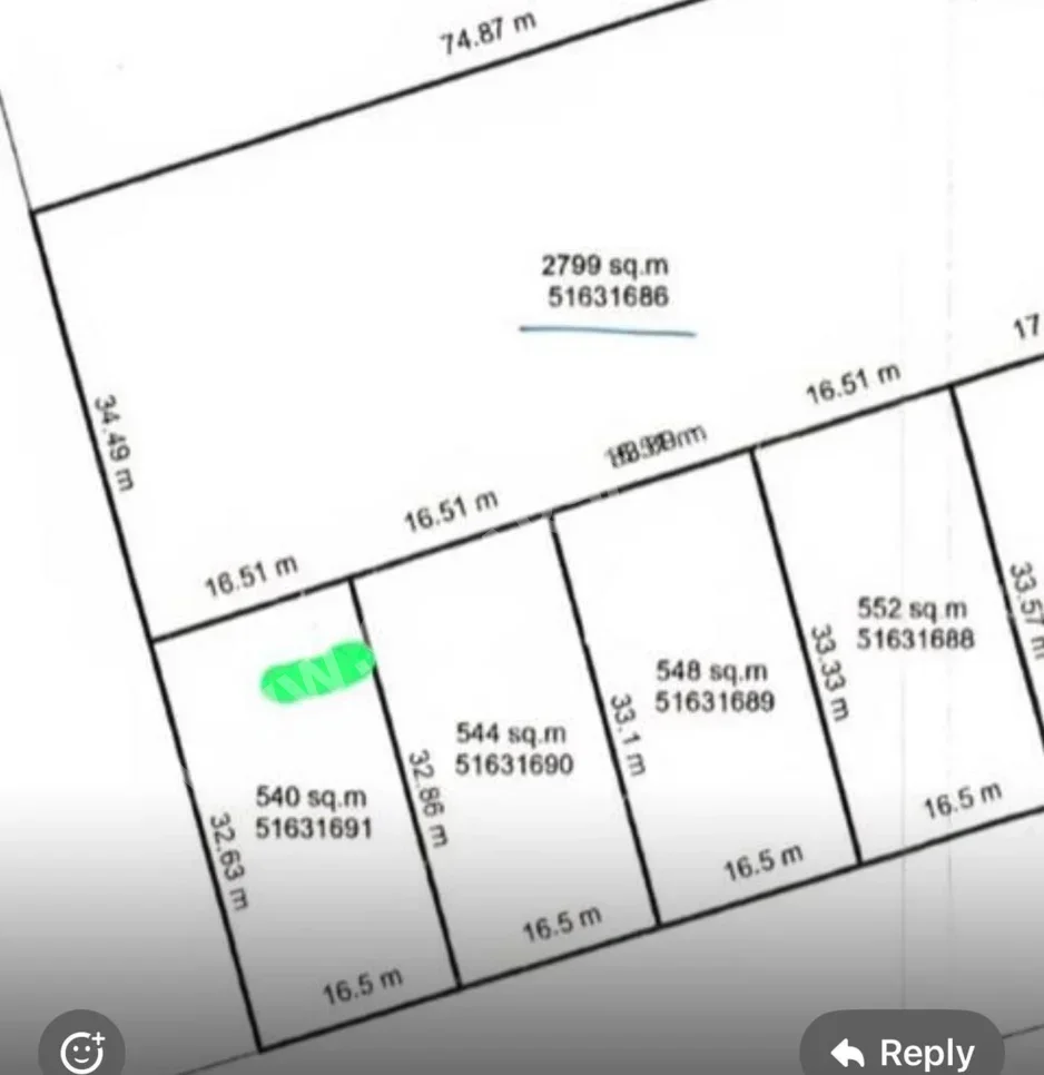 اراضي للبيع  في الريان  - ازغوى  -المساحة 540 متر مربع