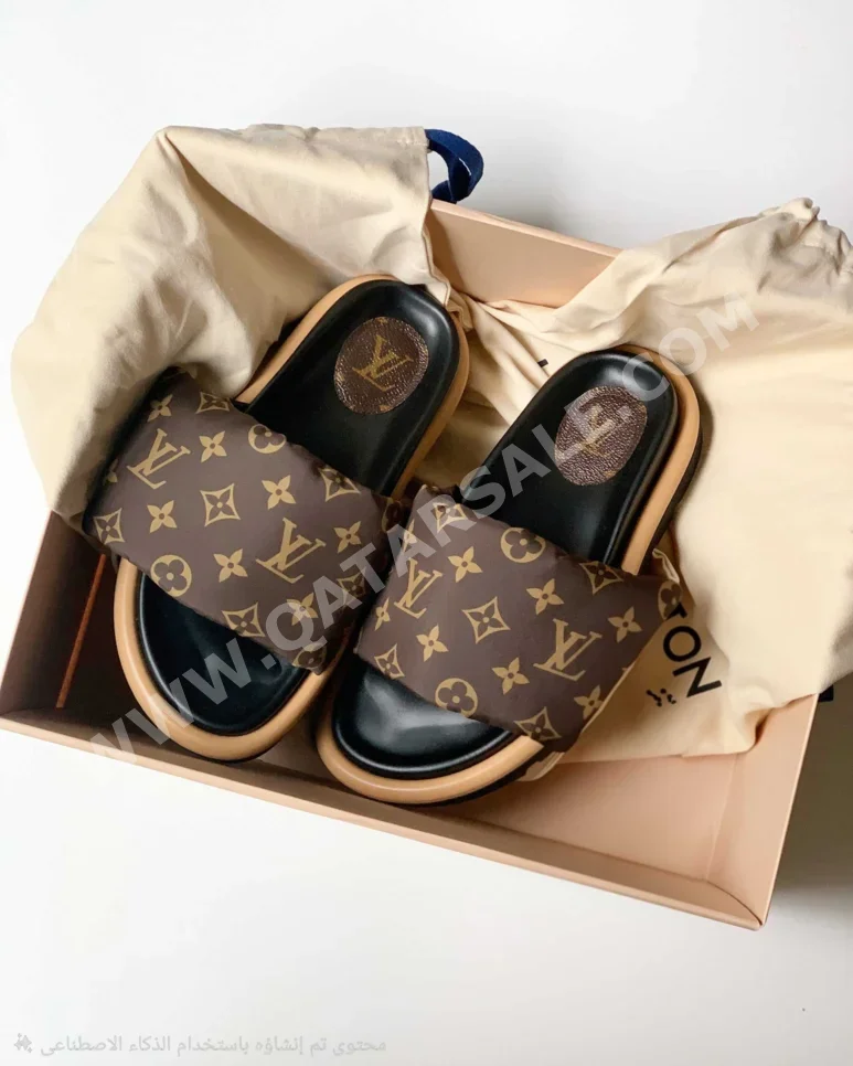 Slippers / Sandals Genuine Leather Brown Size 38 Women