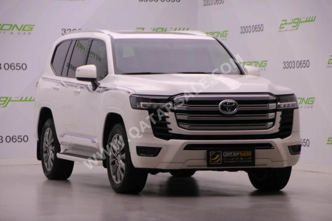 تويوتا لاند كروزر جي اكس ار توين توربو 2024 اوتوماتيك 56,000 كم 6 سلندر دفع رباعي اس يو في أبيض تحت الضمان