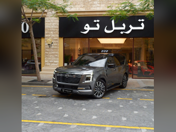 نيسان  باترول  بلاتينيوم تيربو  2025  اوتوماتيك  8,400 كم  6 سلندر  دفع رباعي  اس يو في  رمادي  تحت الضمان