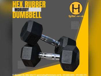Weights - Fixed  Dumbbells  - MDBuddy  - Hex  - Black