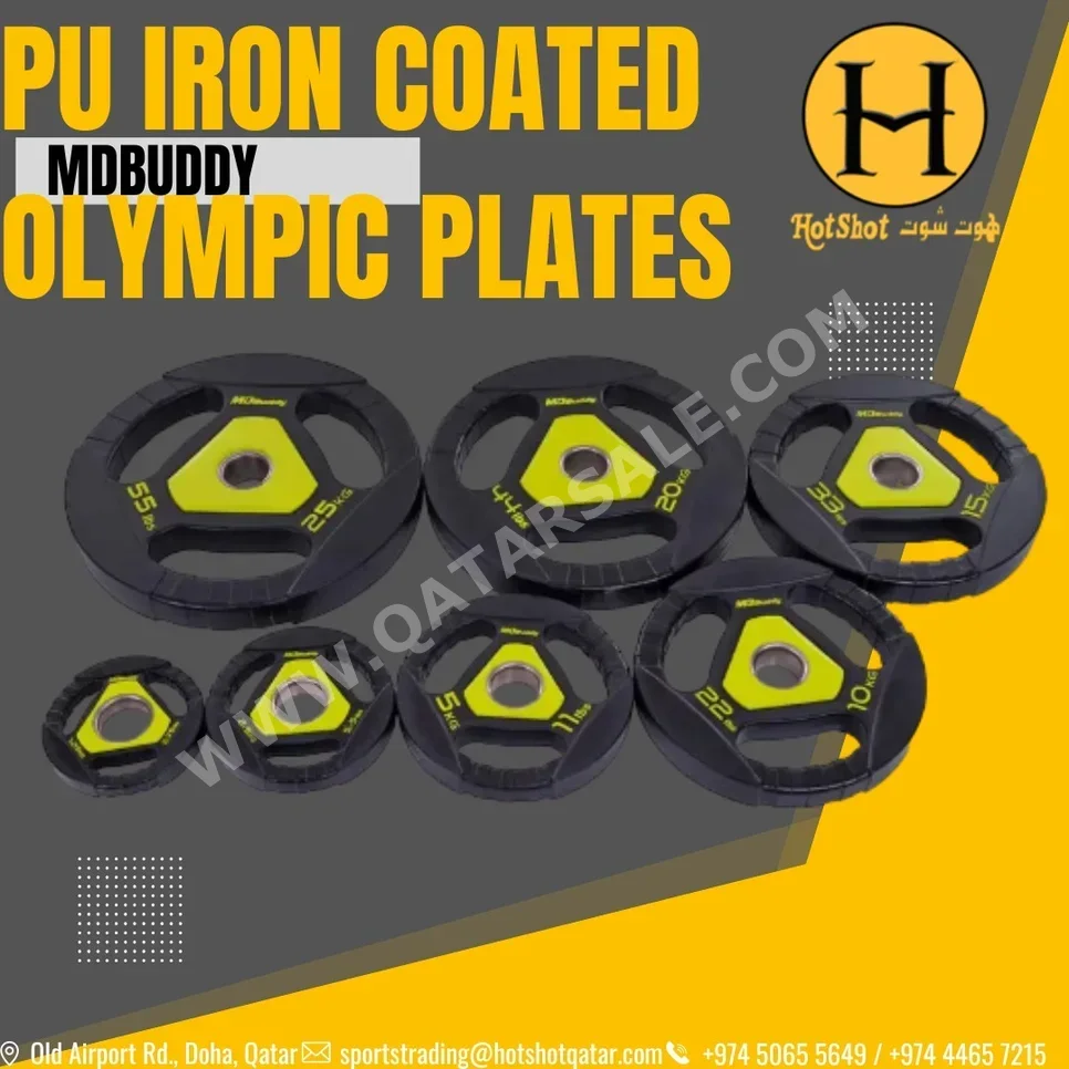 أثقال - قرص دامبل  - إم دي بادي  - مستدير  - أسود