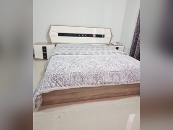 Beds - King  - White  - With Bedside Table