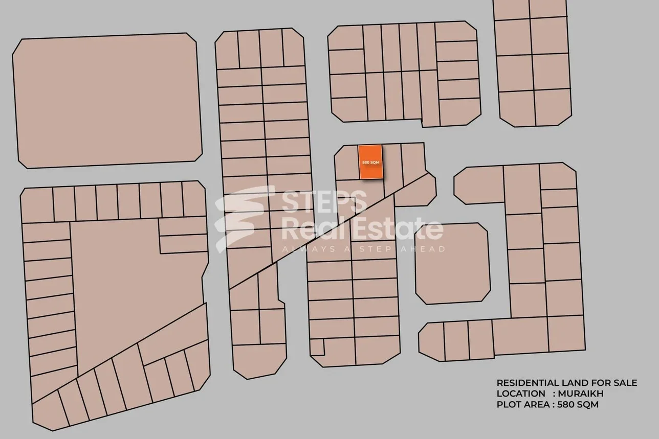 اراضي للايجار  في الريان  - مريخ  -المساحة 580 متر مربع