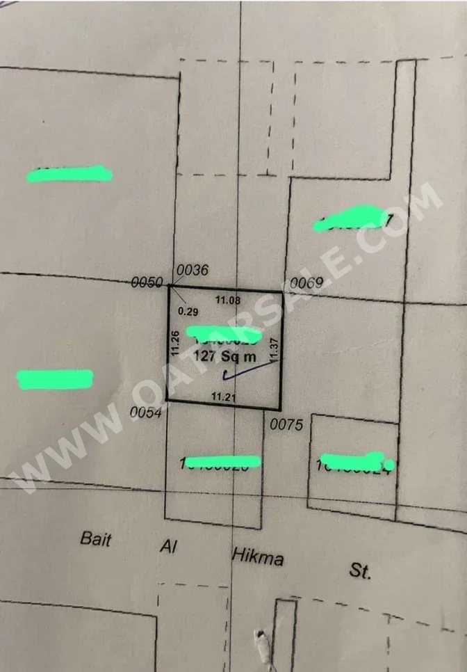 اراضي للبيع  في الدوحة  - الغانم  -المساحة 127 متر مربع