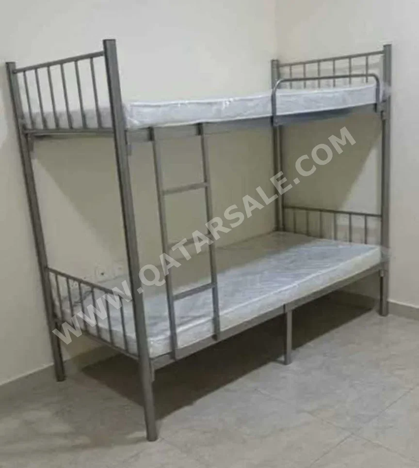 الأسّرة - لايف ستايل  - مزدوج  - اللون الرمادي  - متضمنة المرتبة