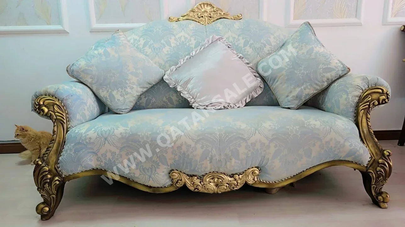 Sofas, Couches & Chairs 3-Seat Sofa  - Cotton / Cotton Blend  - Blue