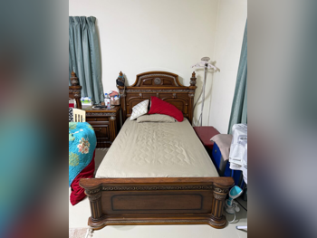Beds - Single  - Brown  - Mattress Included  - With Bedside Table