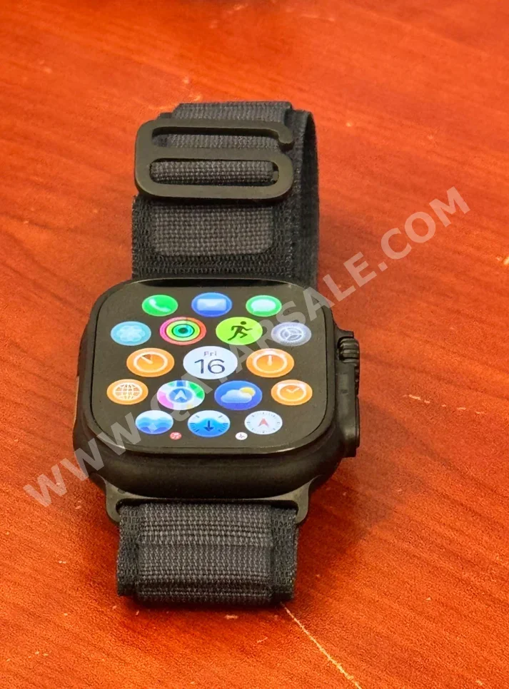 ساعات ذكية - ابل  الترا  - متوافق مع أي او اس  - أسود