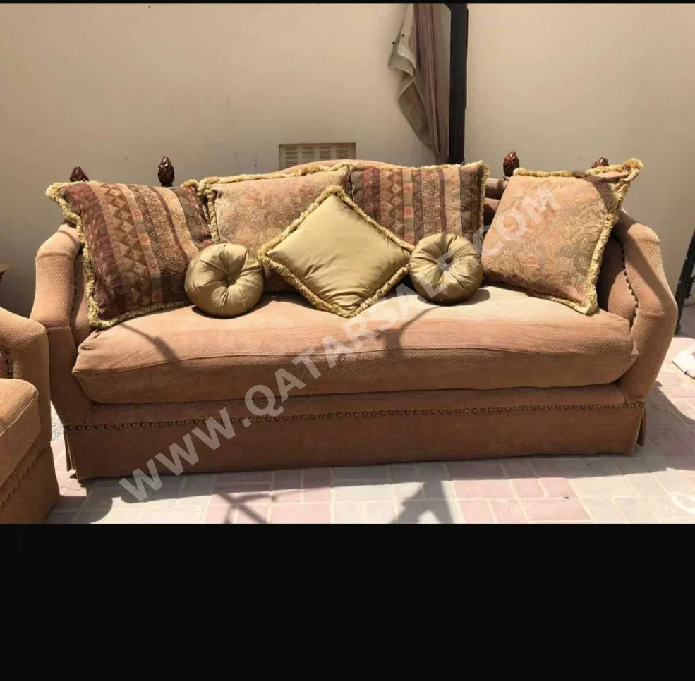 Sofas, Couches & Chairs Sofa Set  - Fabric  - Brown