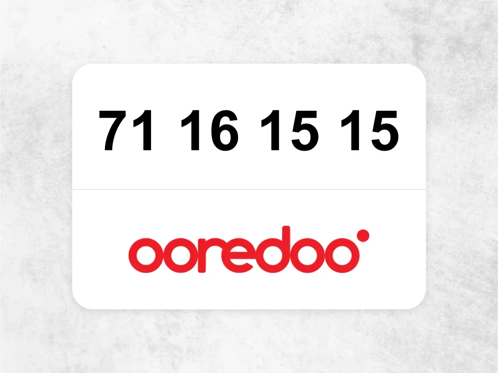 Ooredoo Mobile Phone  71 16 15 15