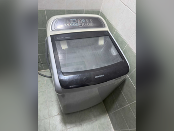 غسالة ملابس & الكل في واحد سامسونج \ غسالة تحميل علوي اللون الرمادي