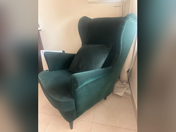 الأرائك والكنب والكراسي كرسي بذراعين  - مخمل  - أخضر