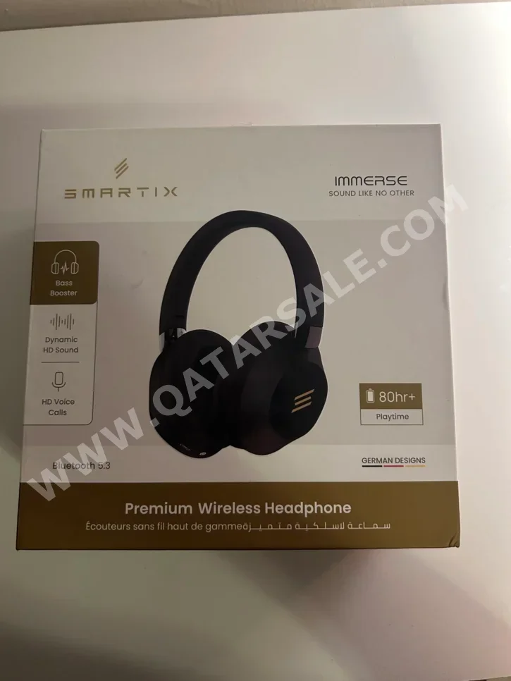 سماعات الرأس و مكبرات الصوت - أسود  - لاسلكي  - مع ميكروفون