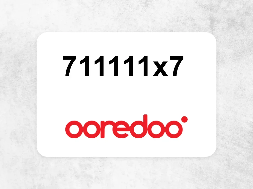 Ooredoo Mobile Phone  711111x7