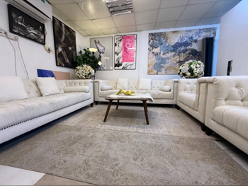 الأرائك والكنب والكراسي هوم سينتر  طقم كنب  - أبيض