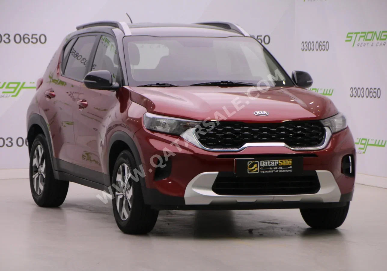 كيا سونيت 2021 اوتوماتيك 65,000 كم 4 سلندر سحب امامي اس يو في عنابي