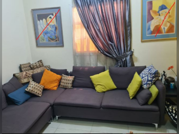 الأرائك والكنب والكراسي شكل L  - اللون الرمادي