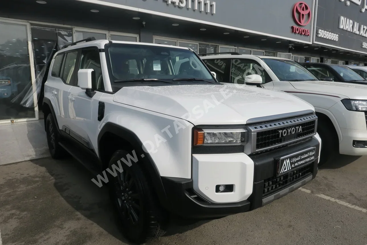 تويوتا  برادو  تي اكس تيربو  2024  اوتوماتيك  0 كم  4 سلندر  دفع رباعي  اس يو في  أبيض  تحت الضمان