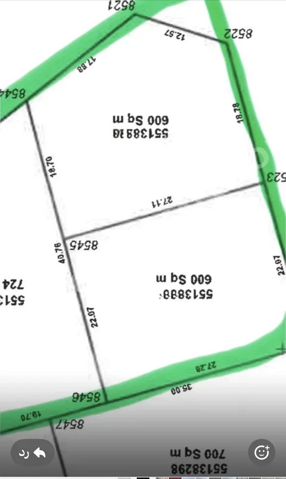 اراضي للبيع في الريان - العزيزية -المساحة 600 متر مربع