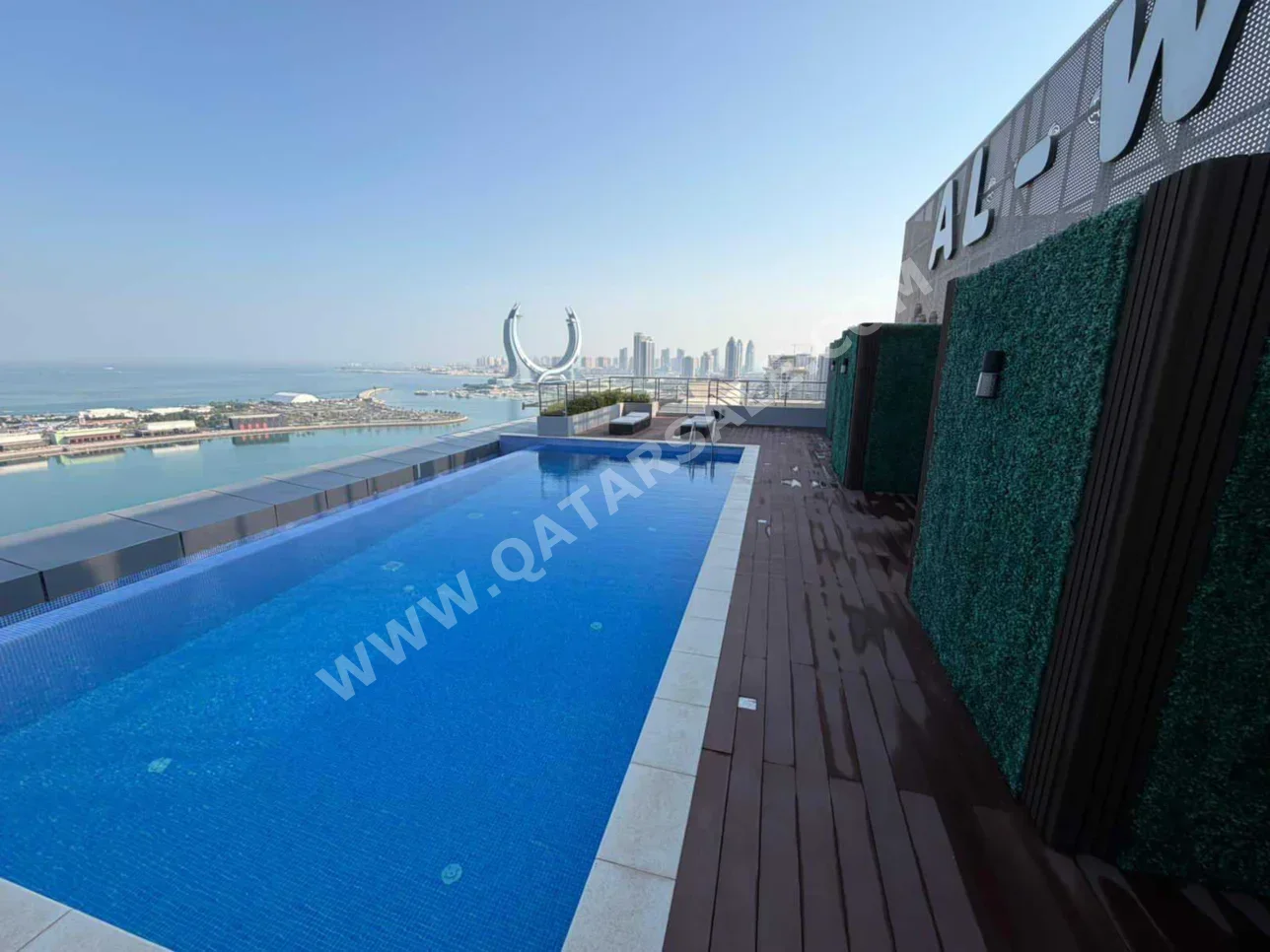 2 غرف نوم  شقة  للايجار  في لوسيل  مفروشة بالكامل