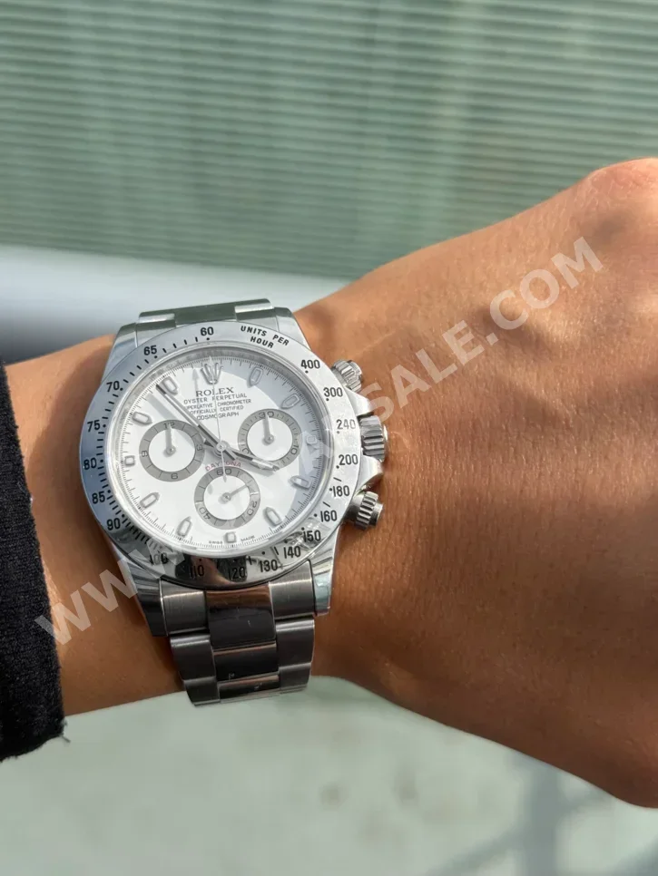 ساعات - رولكس  - ساعات الكوارتز  - أبيض  - ساعات للجنسين