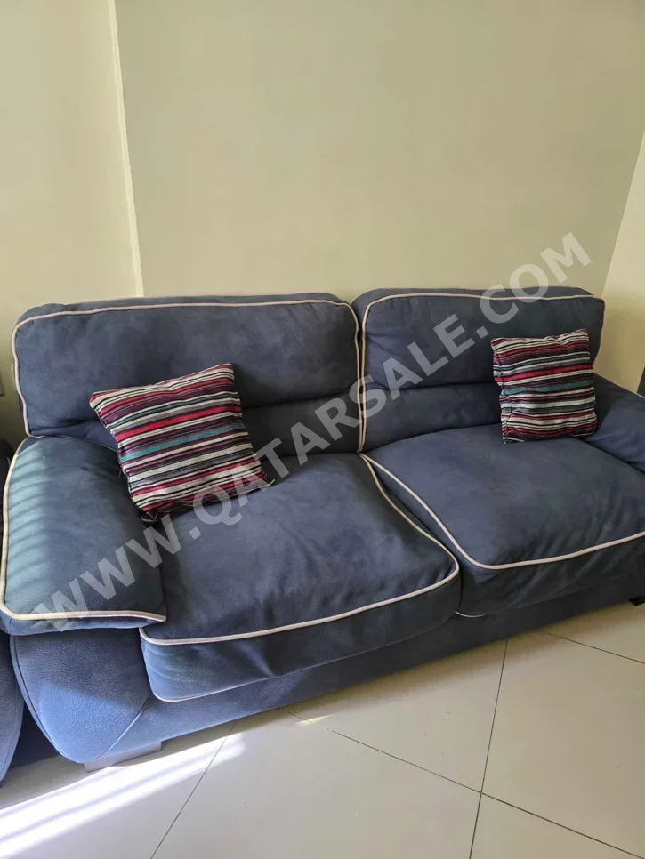 Sofas, Couches & Chairs 3-Seat Sofa & One Armchair - Fabric - Blue
