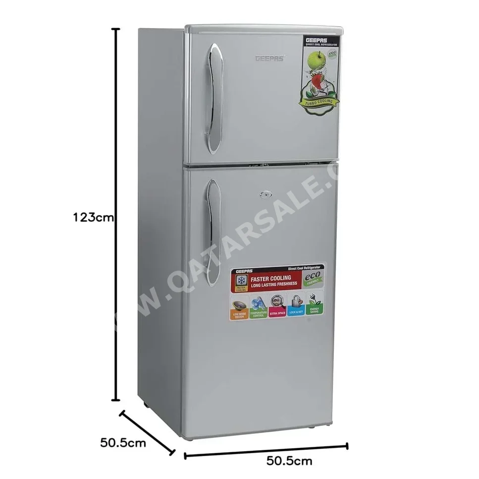 GEEPAS  Side-by-Side Refrigerator  - Gray