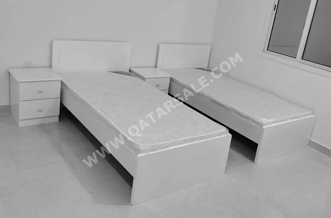 Beds - Lifestyle  - Single  - White  - Mattress Included  - With Bedside Table