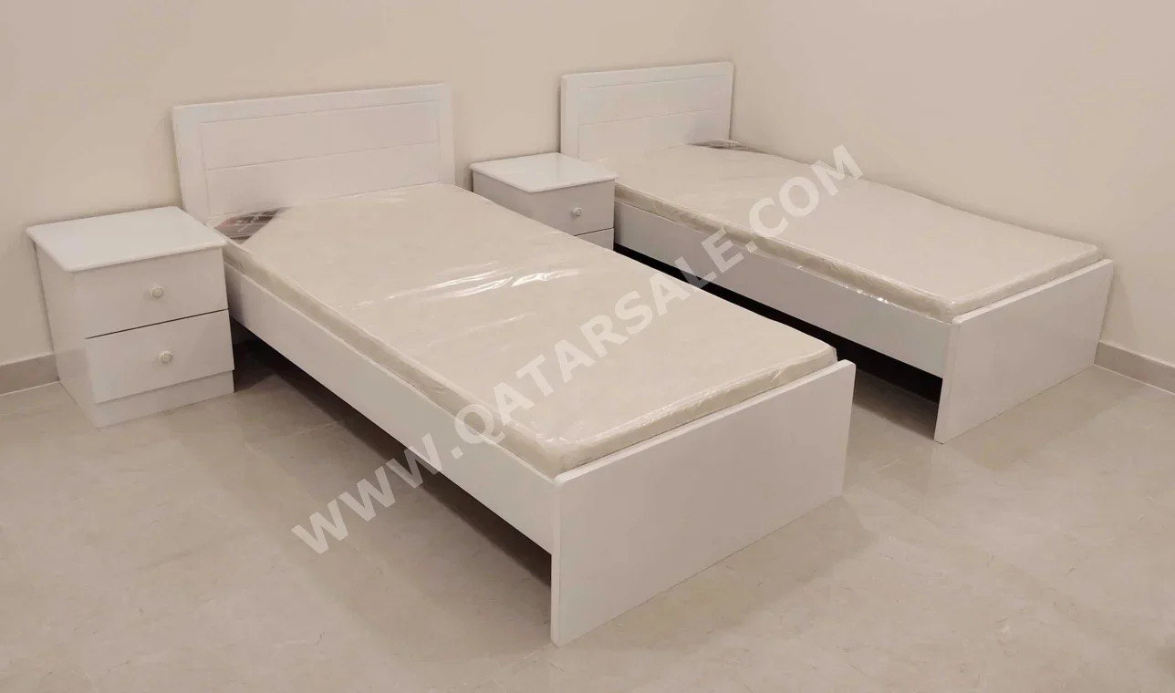 Beds - Lifestyle  - Single  - White  - Mattress Included  - With Bedside Table