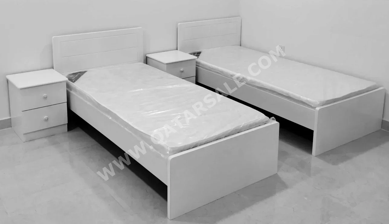 Beds - Lifestyle  - Single  - White  - Mattress Included  - With Bedside Table