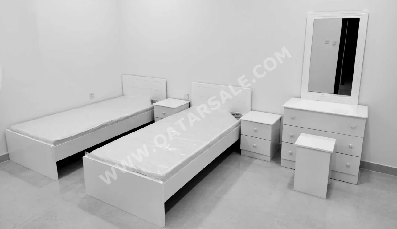 Bedroom Sets - Qatar Design  - 3 Pieces Set  - White