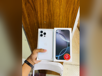 هواتف نقالة ابل - ايفون 16 - برو ماكس - تيتانيوم أبيض - 256 جيجابايت - تحت الضمان