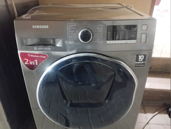 مجموعات الغسالات والمجففات سامسونج \ 9 كغ ستانلس ستيل غسالة بالبخار مجفف بخار قابل للتخزين مع التسليم مع التركيب غسالة تحميل أمامي كهرباء