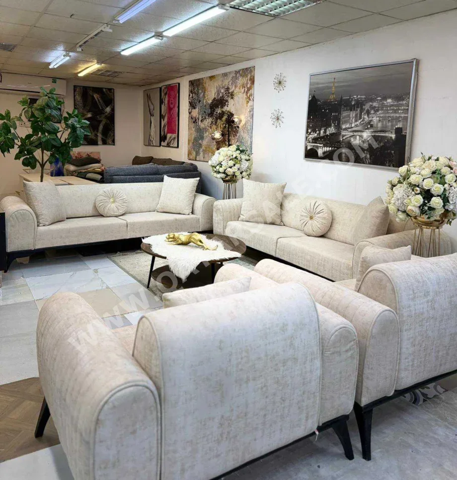 الأرائك والكنب والكراسي هومز أر  أس  طقم كنب  - قماش  - اللون البيج