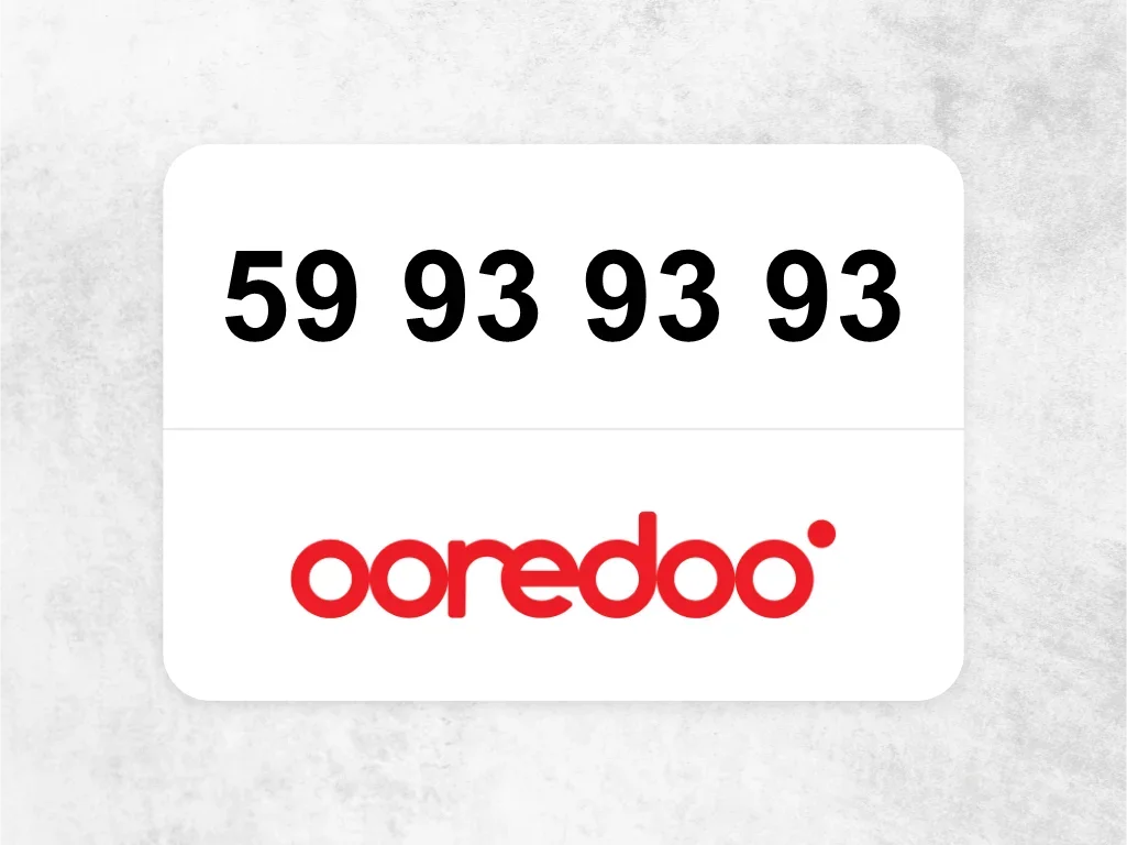 Ooredoo Mobile Phone  59 93 93 93