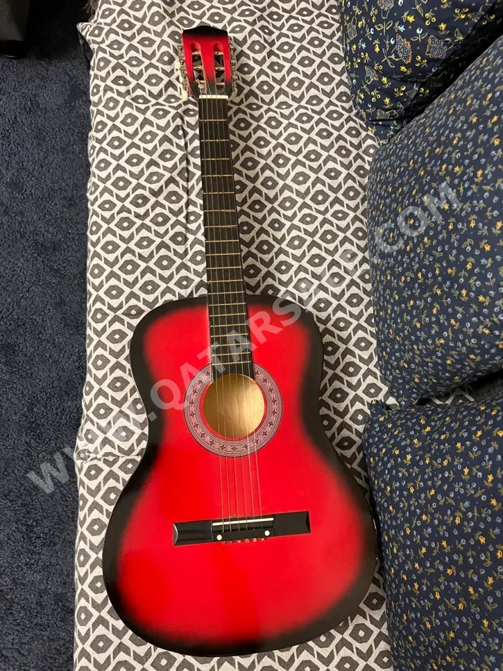 غيتار اكوستيك  أحمر \  للمبتدئين