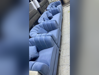 الأرائك والكنب والكراسي لايف ستايل  طقم كنب  - قماش  - أزرق