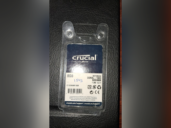 Ram Memories Crucial /  8 GB(1x8)  Black / Green  2020  SO-DIMM /  DDR 3 -  1600 MHz