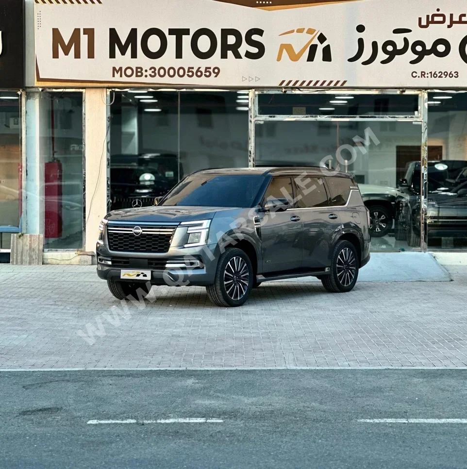 Nissan  Patrol  Platinum turbo  2025  Automatic  8,400 Km  6 Cylinder  Four Wheel Drive (4WD)  SUV  Gray  With Warranty