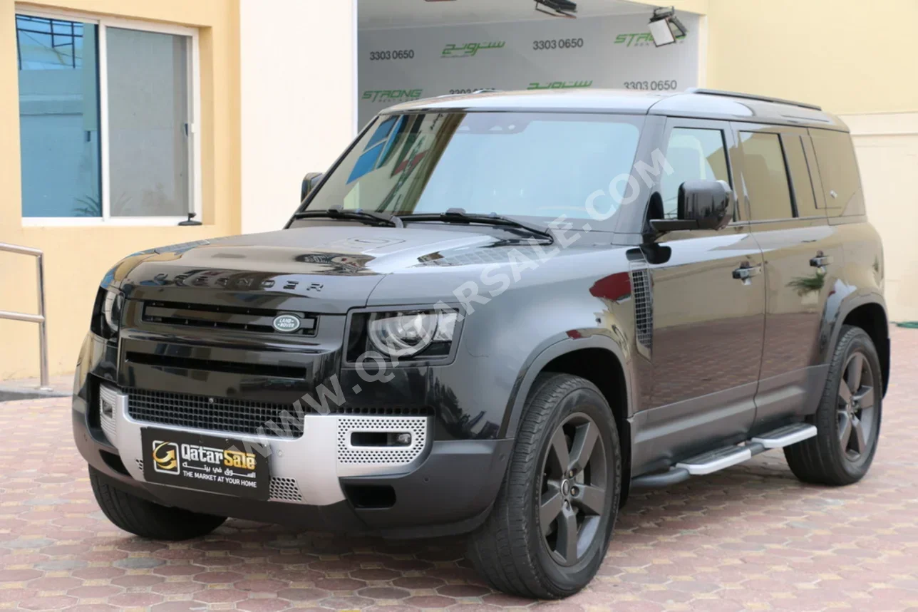 لاند روفر ديفيندر 110 اتش اس اي 2023 اوتوماتيك 59,000 كم 6 سلندر دفع رباعي اس يو في أسود تحت الضمان