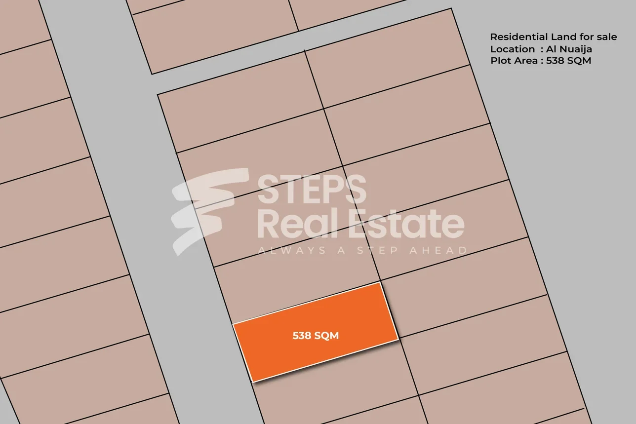 اراضي للبيع  في الدوحة  - نعيجة  -المساحة 538 متر مربع