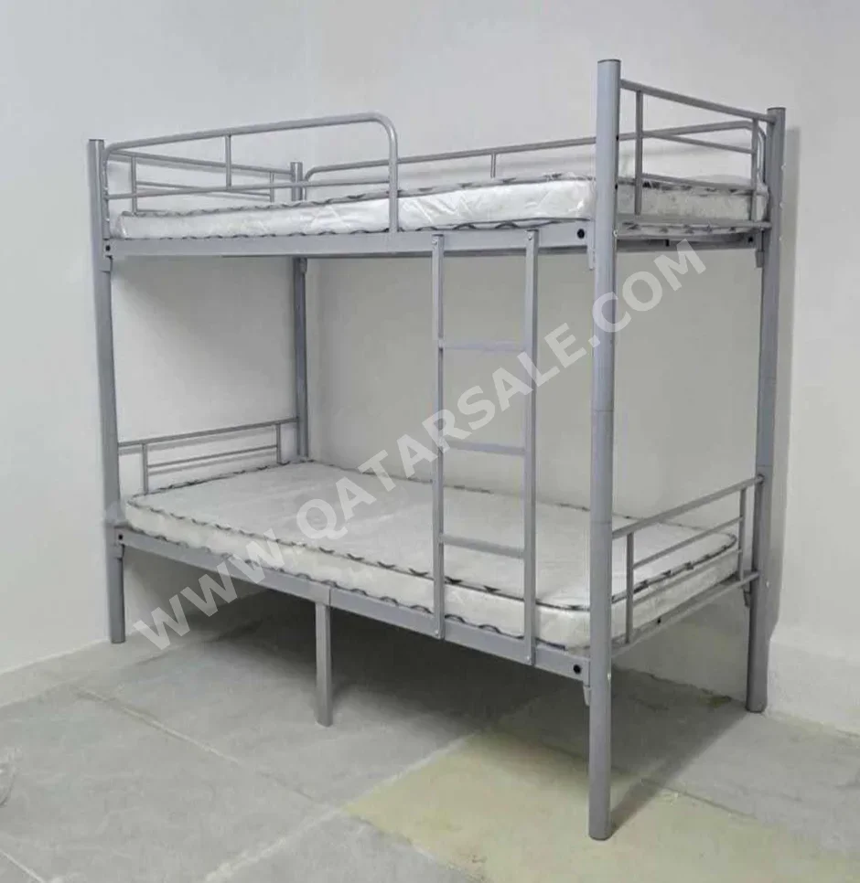 الأسّرة - لايف ستايل  - مزدوج  - اللون الرمادي  - متضمنة المرتبة