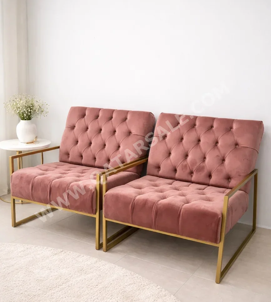 الأرائك والكنب والكراسي كرسي بذراعين - قماش - زهري