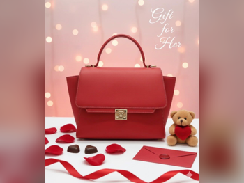 حقائب  - أحمر  - جلد اصلي  - نسائي