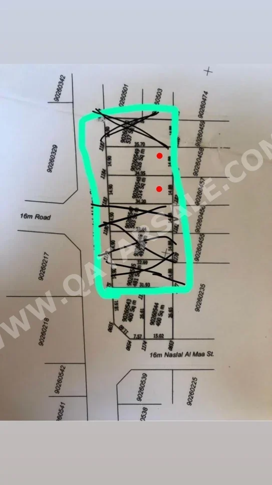 اراضي للبيع  في الوكرة  - الوكرة  -المساحة 526 متر مربع