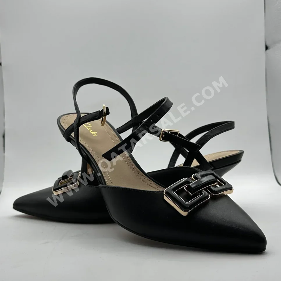 أحذية جلد اصلي أسود مقاس 39.5 نسائي