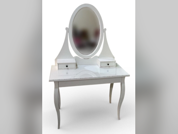 Wardrobes & Dressers - Dressing Table, Mirror, Chair & 2 Shelving Units  - White